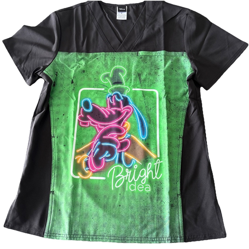 Goofy Cherokee Scrub Top Tooniforms Disney Mens V Neck Size Small New